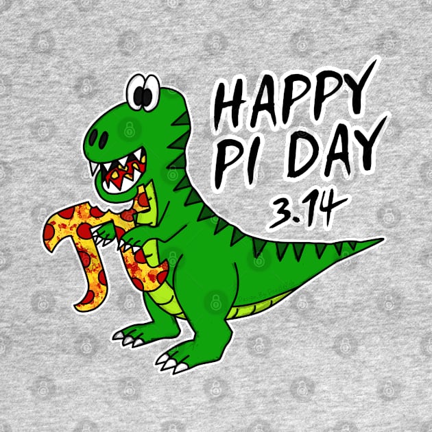 Happy Pi Day Dinosaur T-Rex Pizza Funny by doodlerob